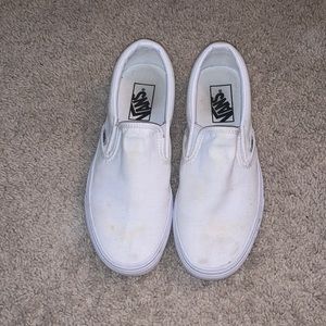 Gently Worn White SlipOn Vans